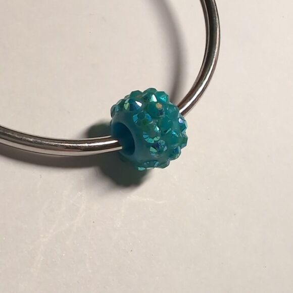 Blue Pave Charm for Pandora Style Bracelet - Picture 2 of 2